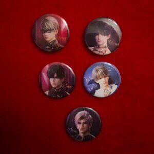 5 pk Final Love And Deepspace Pin Set Anime Cosplay Button Badge 1.25